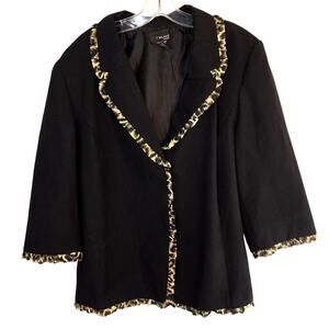 T. Malano 20W Women's Blazer Black Snaps Suit Coat Plus Size 2X 2XL 2XXL Jacket